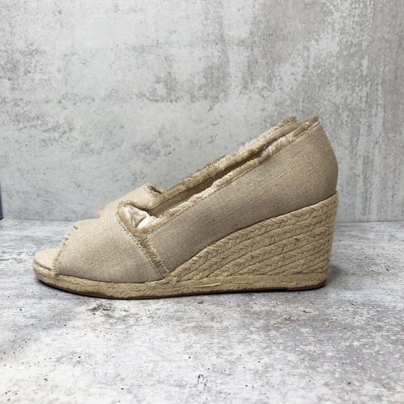Ralph Lauren Carlynda Flax Linen Wedge Espadrilles - Picture 6 of 8